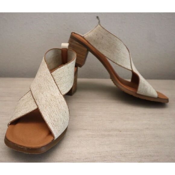 André Assous AA4NIR25 Women's Sz 8M Beige Linen Naira Featherweight Sandals - Picture 2 of 10